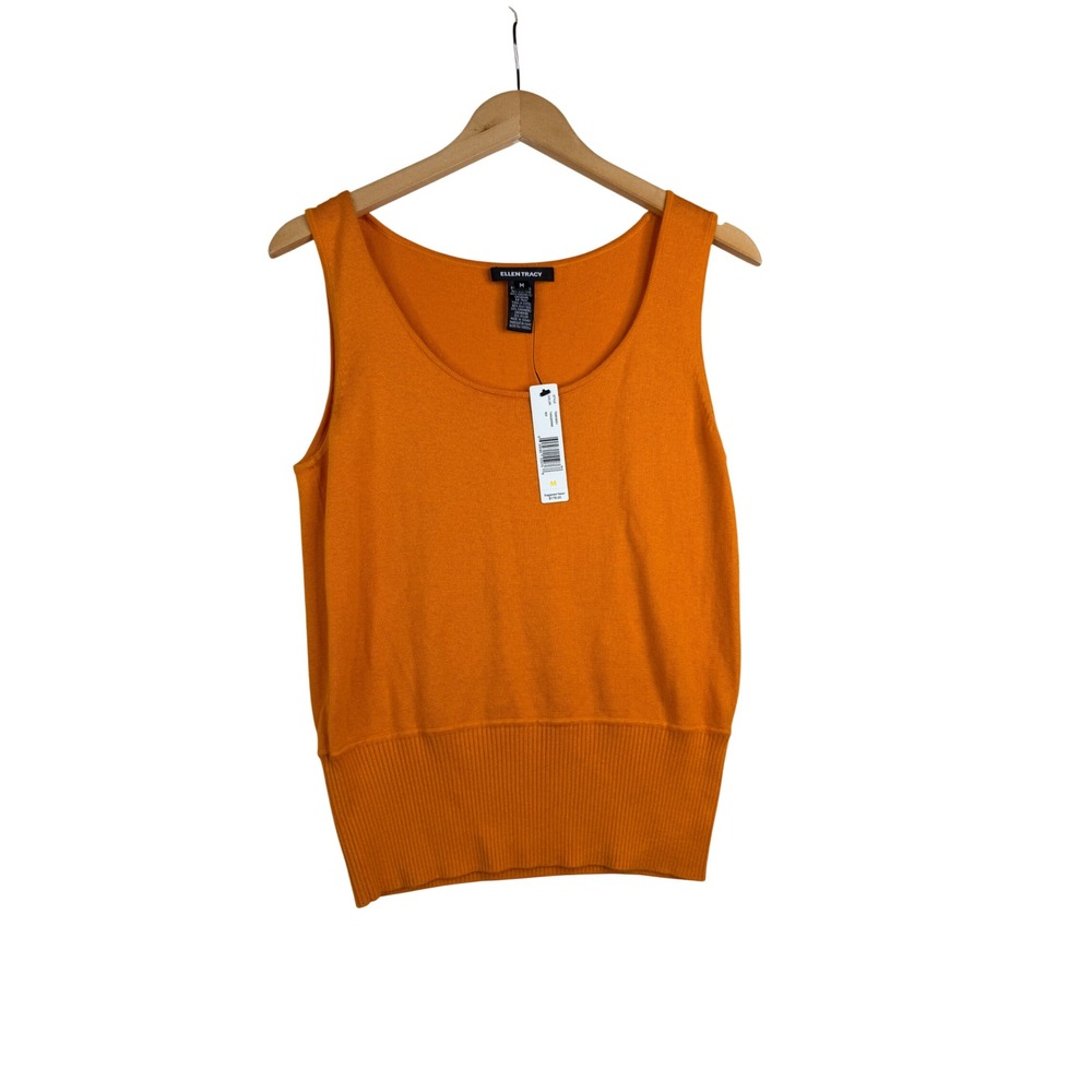 New‎ Ellen Tracy Cashmere Blend Tank Blouse size Medium Orange